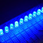 高輝度5mm青色LED　1パック10個入り　ラウンドトップLED